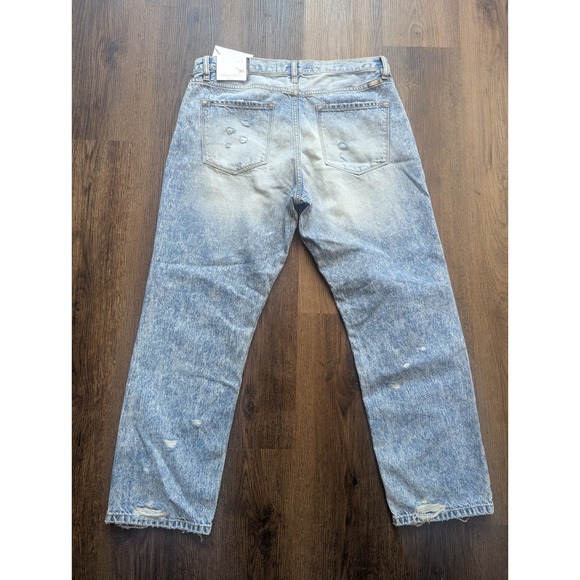 Kancan Jeans 30 Blue Acid Wash Faded Distressed High Rise Baggy Straight Y2K - Picture 9 of 12